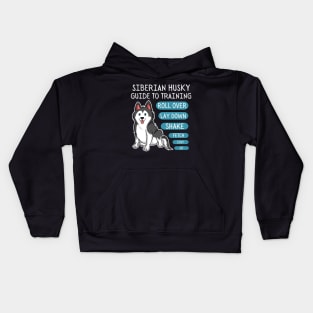 siberian husky guide to training-black and white husky dog Kids Hoodie